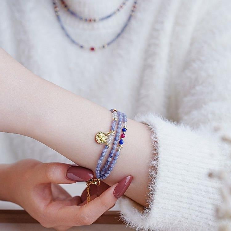 Natural tanzanite gemstone bracelet