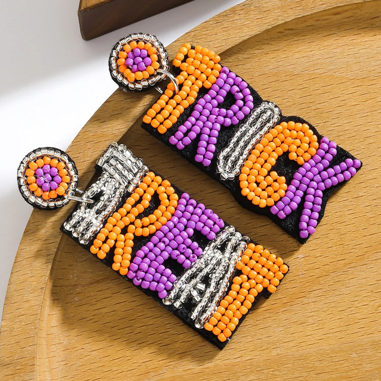 Beaded Trick or Treat Earrings