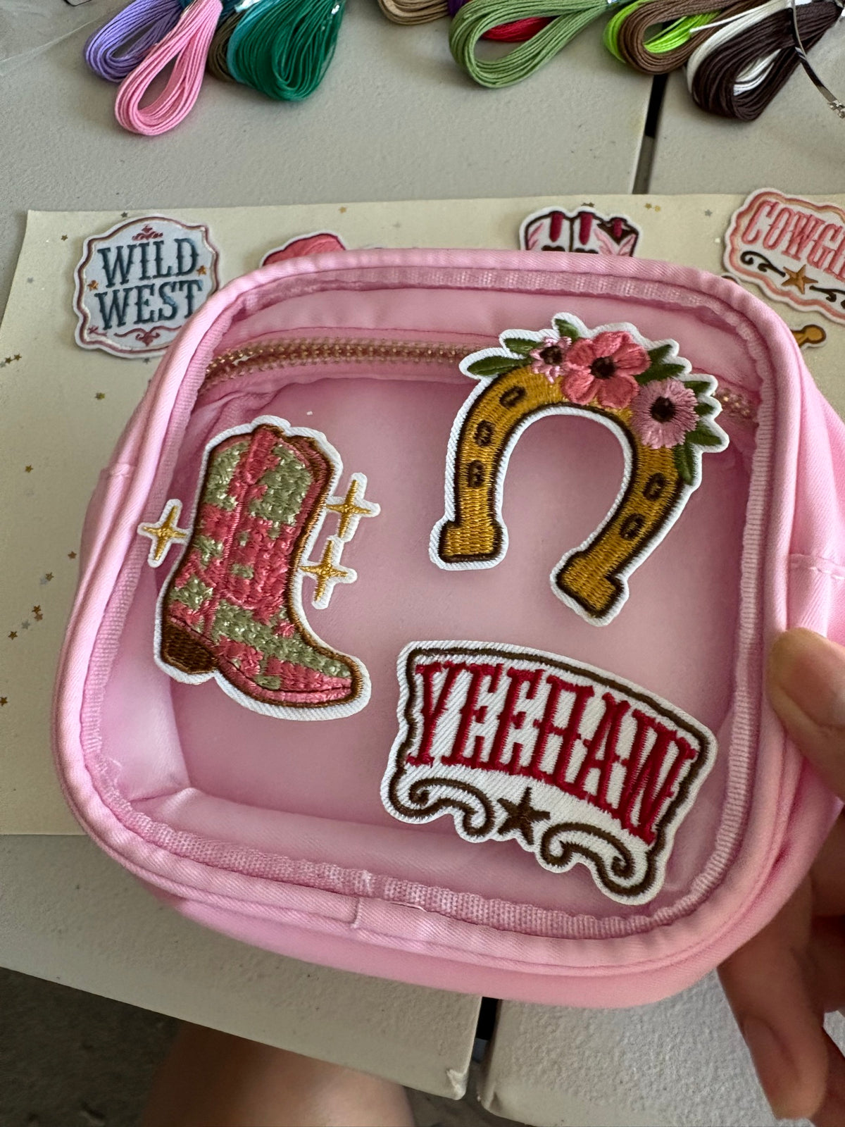 Personalized Clear Pouch Gift Set — Cowgirl Edition