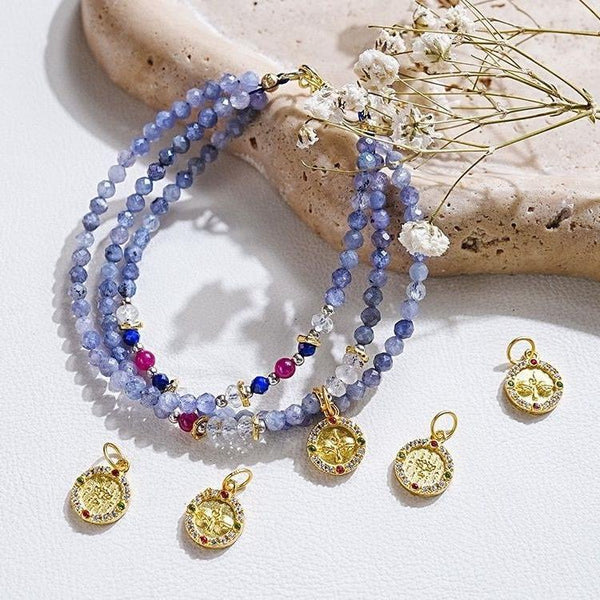 Natural tanzanite gemstone bracelet
