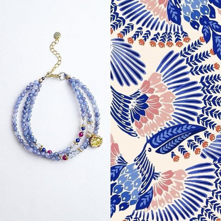 Natural tanzanite gemstone bracelet