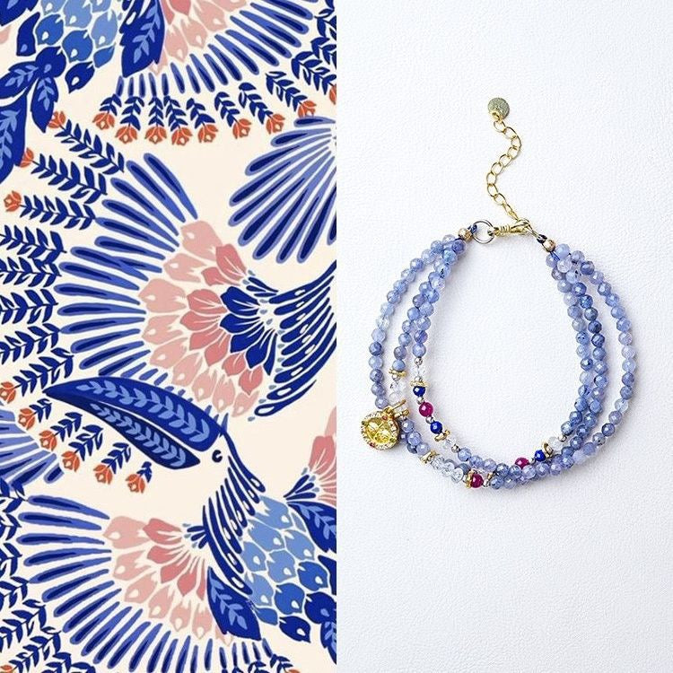 Natural tanzanite gemstone bracelet