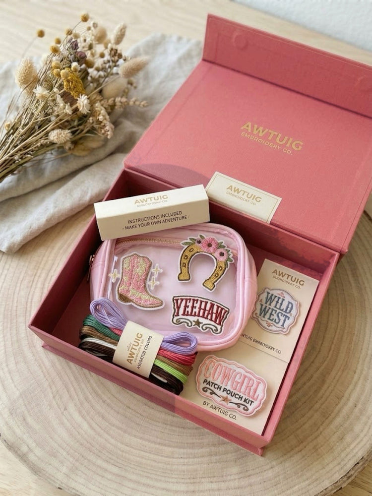 Personalized Clear Pouch Gift Set — Cowgirl Edition