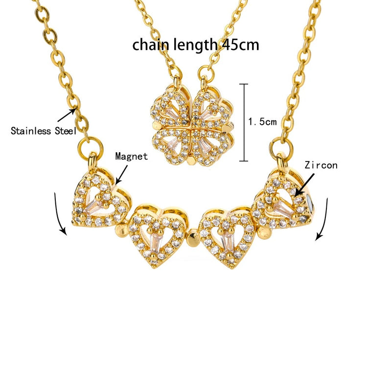 Four-Leaf Clover Heart Necklace