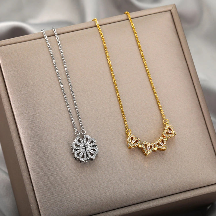 Four-Leaf Clover Heart Necklace
