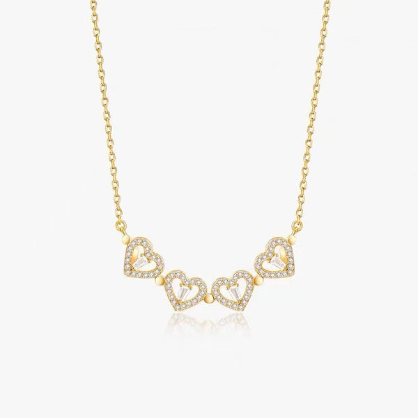Rose Gift Box Four -Leaf Grass Necklace Heart Necklace