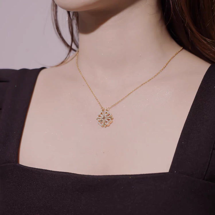 Four-Leaf Clover Heart Necklace