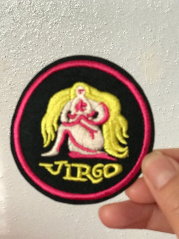 Creative Virgo iron On Patch/star Sign Symbol patch/Zodiac Badges Embroidered Sew On Patch（8/23-9/22）