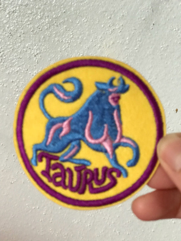 Creative Taurus iron On Patch/star Sign Symbol patch/Zodiac Badges Embroidered Sew On Patch（4/21-5/20）Christmas gifts idea
