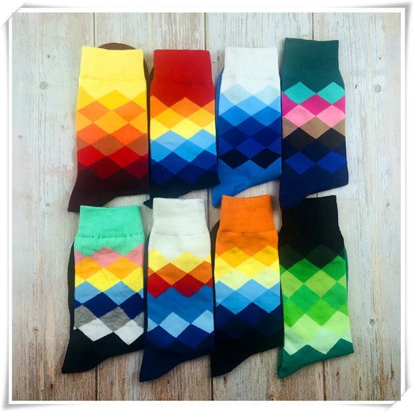 Diamond Pattern Three-dimensional  Geometric Funny Combed socks-bridal party-Team socks-Groomsman Gift Ideas-Holiday family socks-Christmas