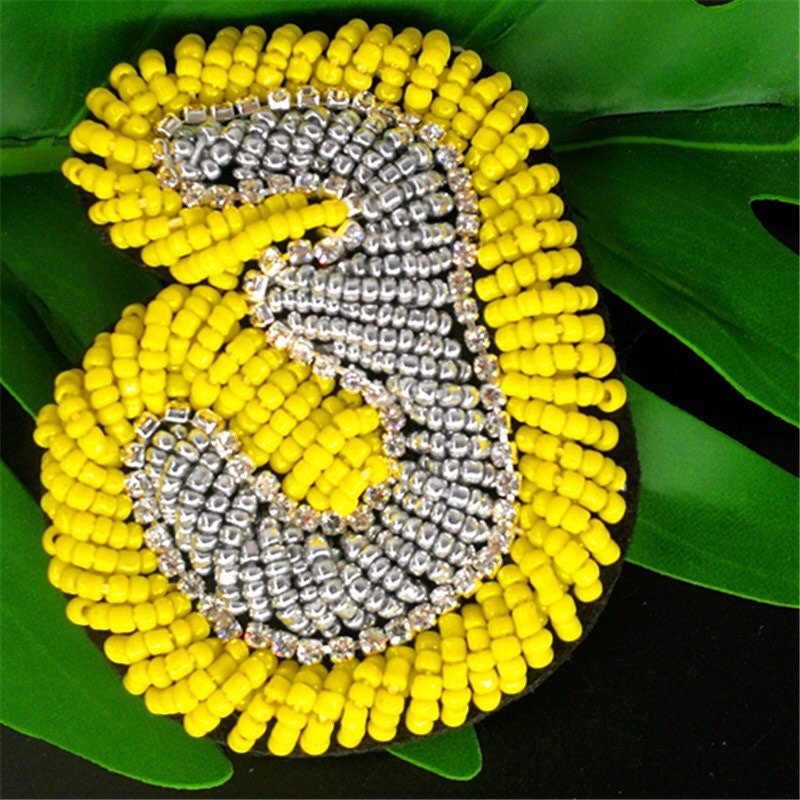 Beaded Number Patches