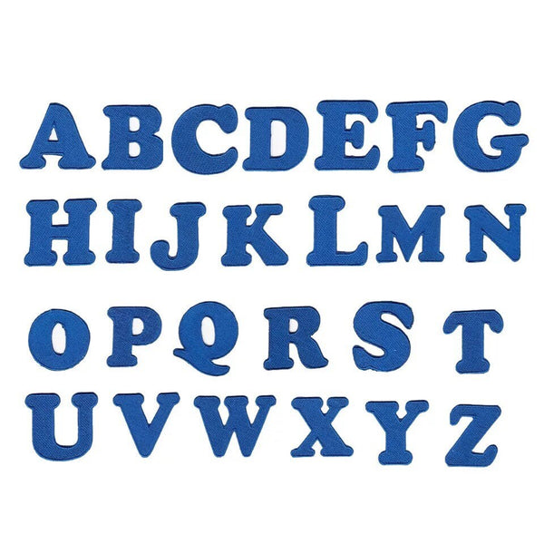 Blue Letter A thru Z Handmade Embroidery Patchs/Crative Alphabet patches/Sew or Iron On/For Jacket Bag back kids/name