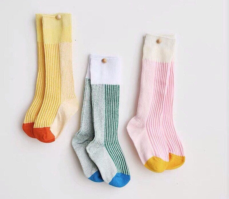 Color Block Kids Knee-High Socks