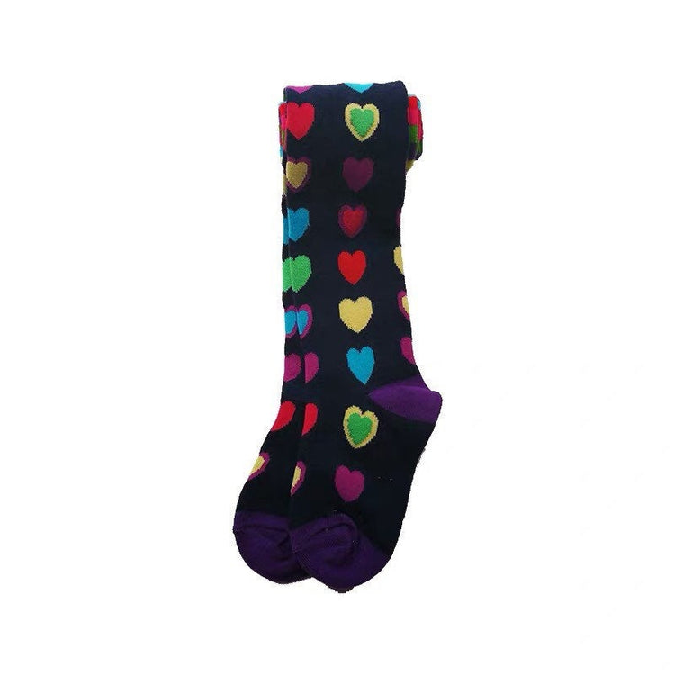 Colorful Heart Girls Tights