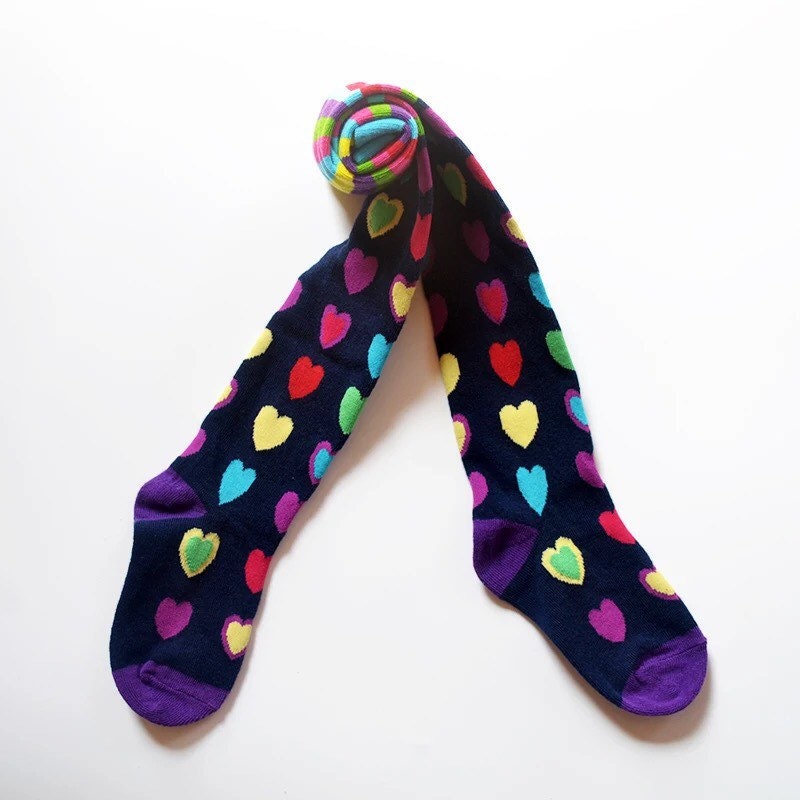 Colorful Heart Girls Tights
