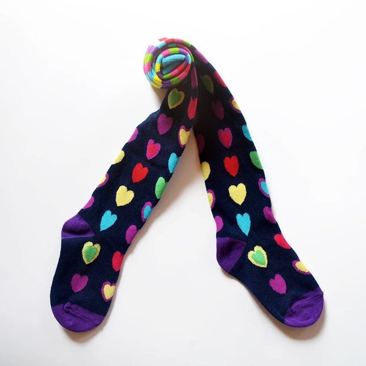 Colorful Heart Girls Tights