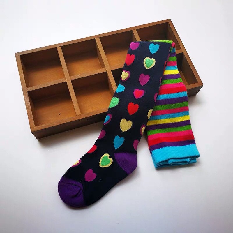 Colorful Heart Girls Tights
