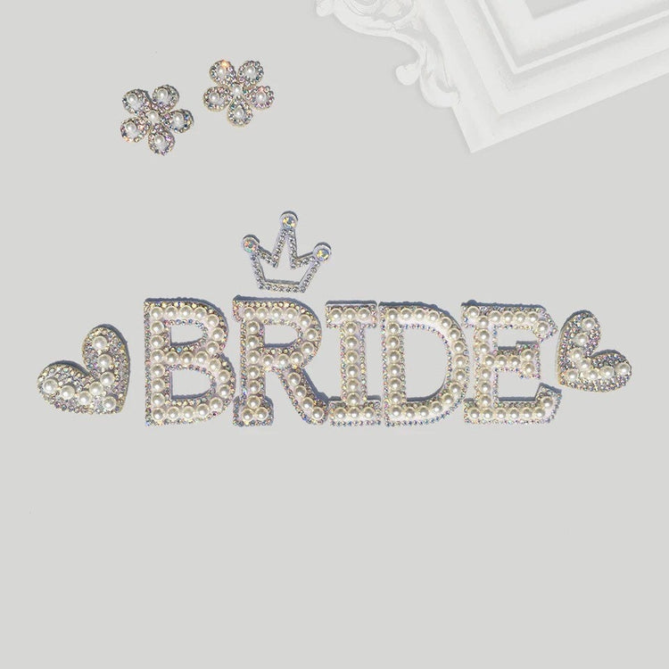 Bride Pearl Letter Patch