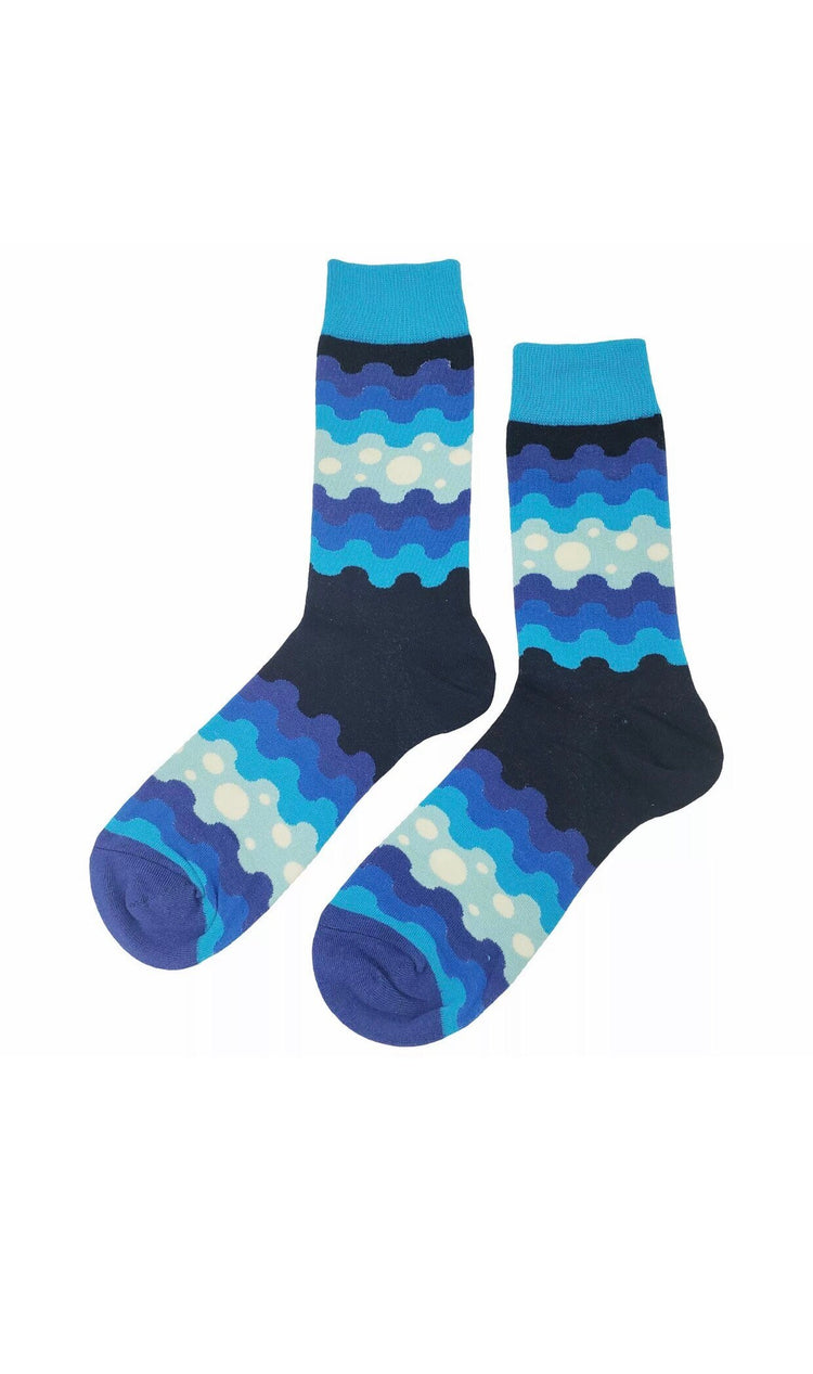 Blue & Red Wave Socks