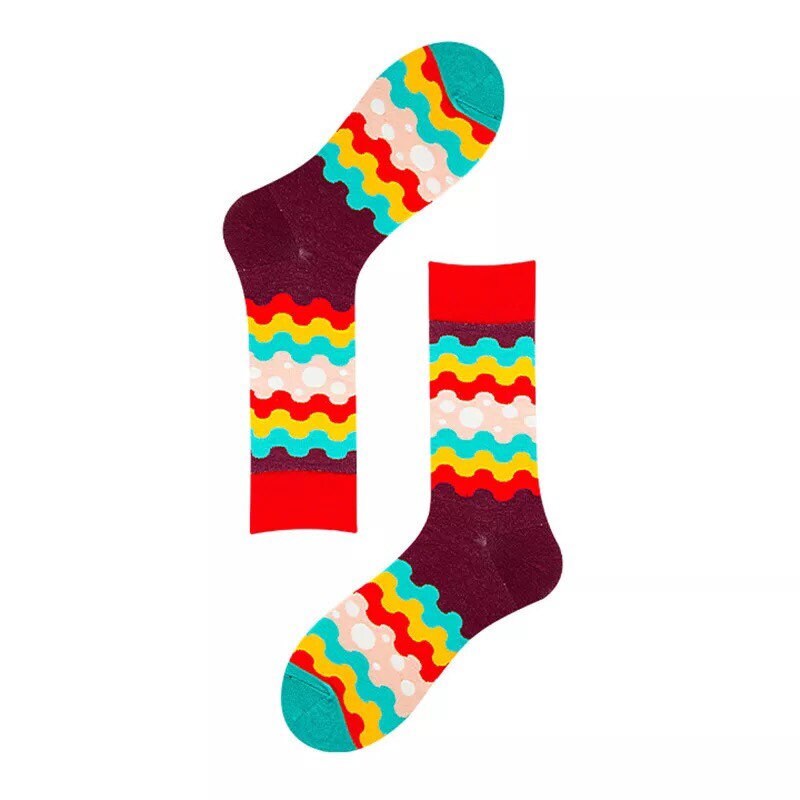 Blue & Red Wave Socks