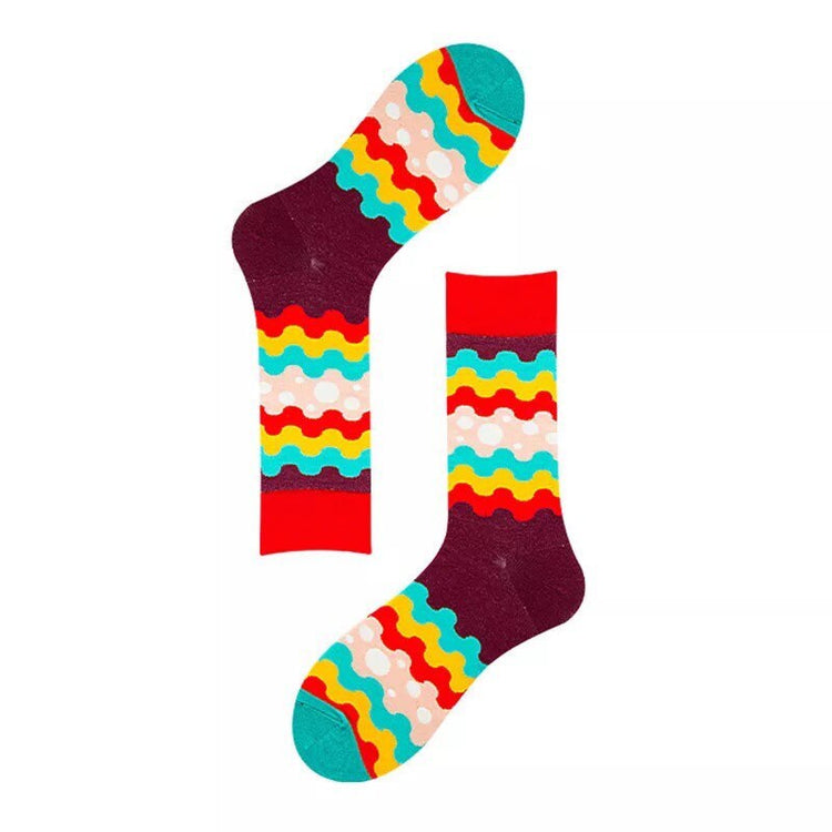Blue & Red Wave Socks
