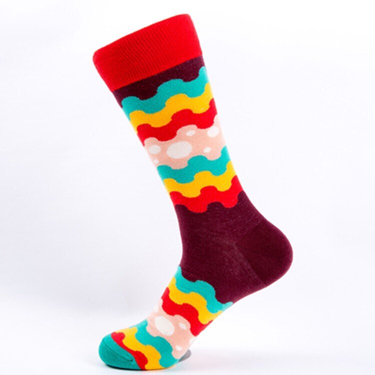 Blue & Red Wave Socks