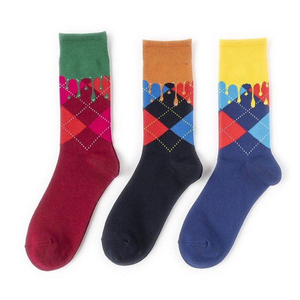Creative Fire with Diamond Pattern Three-dimensional  Geometric Funny Combed socks-bridesmaids socks-best gift idea-unisex socks- Team socks