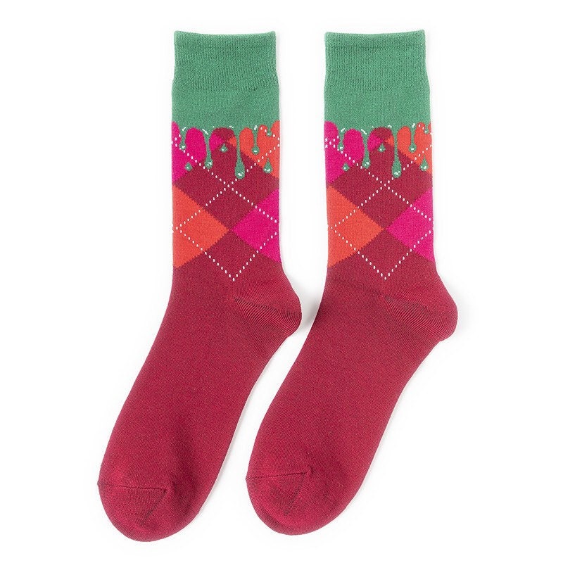 Fire Diamond Pattern Socks