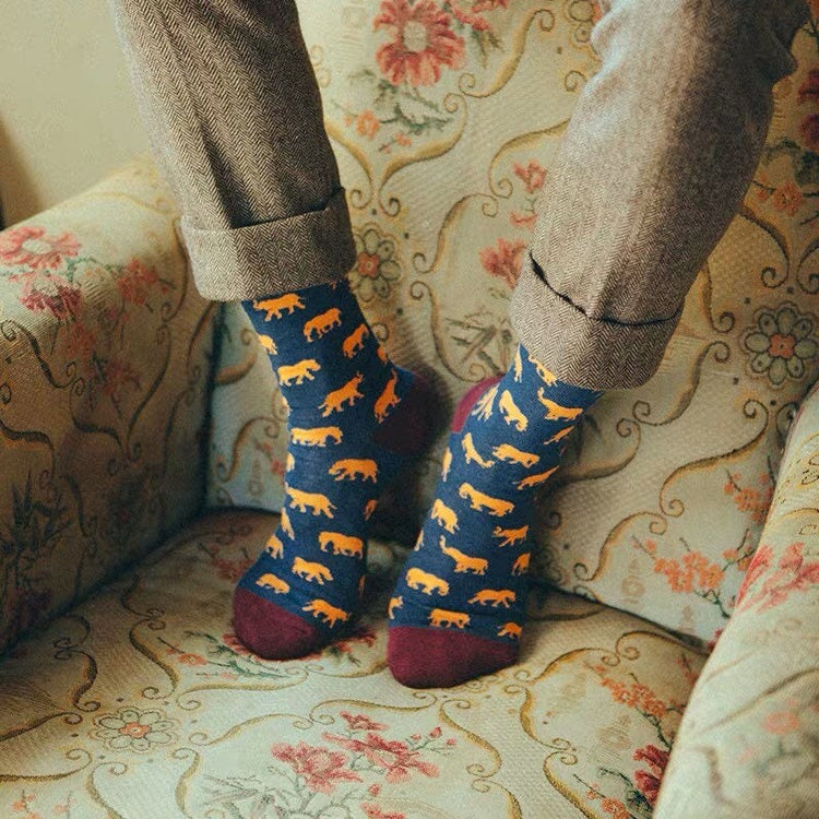 Orange Elephant Dress Socks