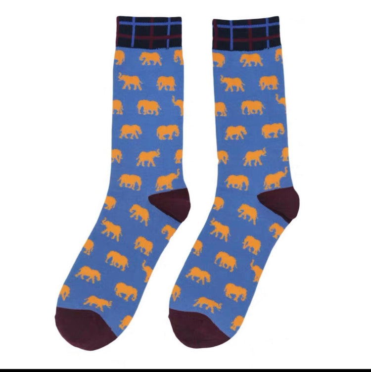 Orange Elephant Dress Socks