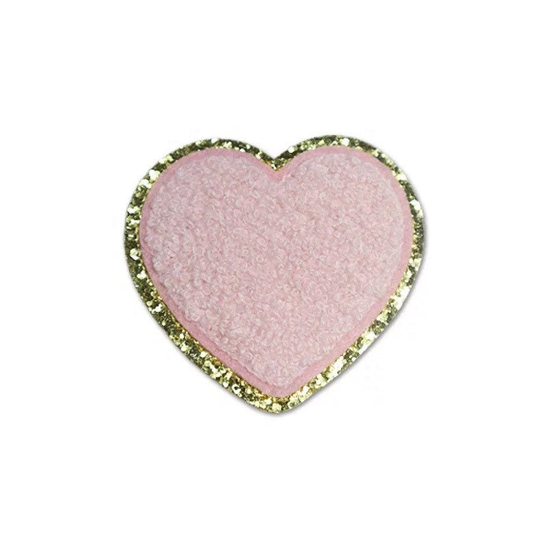 Glitter Heart Chenille Patch