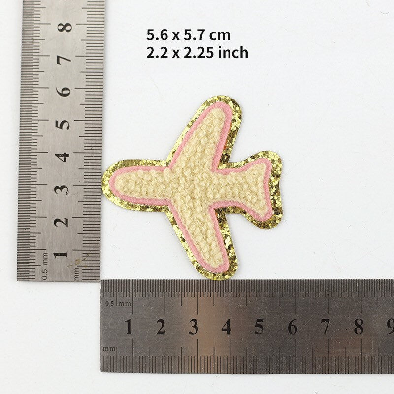 Mint Airplane Chenille Sticker Patch