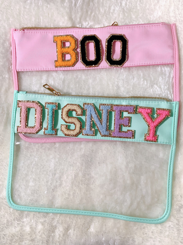 Disney Personalized Large clear Cosmetic Bag-Ladies organizer-PVC transparent bag-Bridesmaid favor-Magic vacation porch-Gift idea-Clear bag
