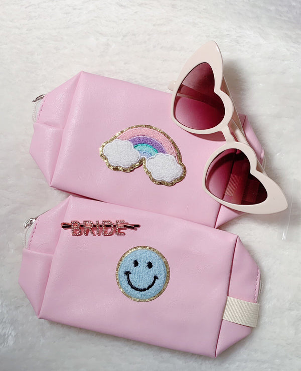 Medium PU Cosmetic Bag-Customized zip pouch-Ladies organizer -Bridesmaid favor-TRAVEL Toiletries bag