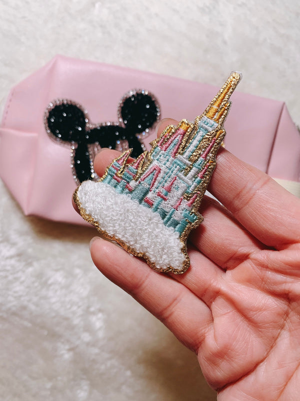 Disney castle chenille patch-Glitter with chenille patch-Teacher’s appreciation gift-Holiday Gift-patch gift-Bag patch