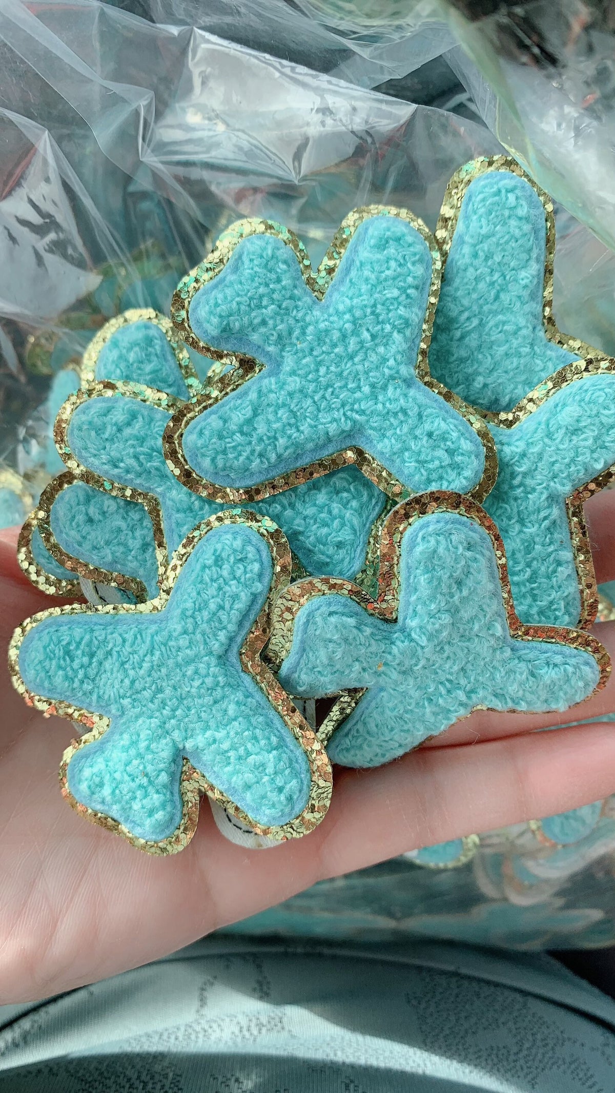 Mint Airplane Chenille Sticker Patch