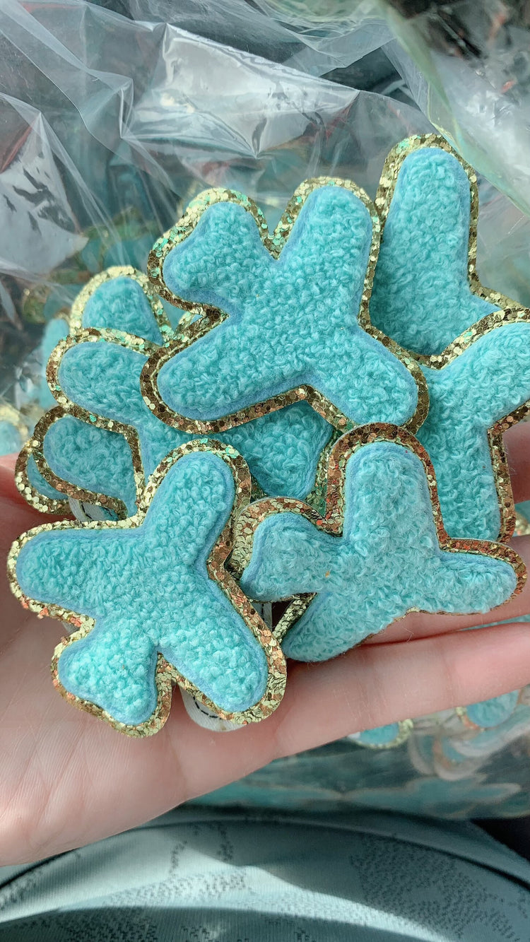 Mint Airplane Chenille Sticker Patch