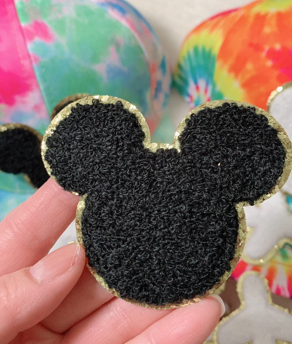 Ears adhesive chenille Glitter patch