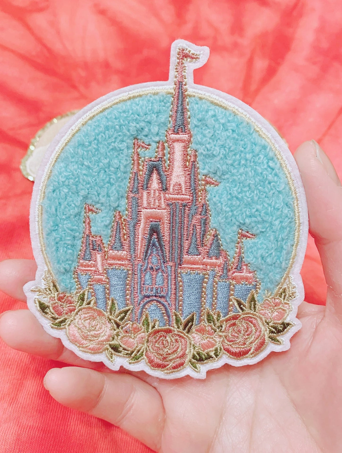 Large Castle Flower Chenille Patch