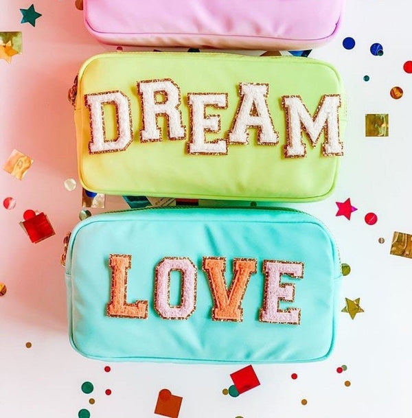 Personalized Medium Nylon Cosmetic Makeup Bag-Personalized Travel Bag-Toiletry Bag-Laser Cosmetic Pouch-Bridesmaid favor-Gifts for her