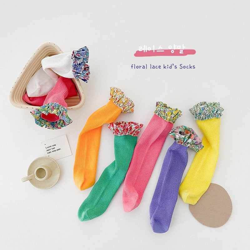 Floral Lace Kids Socks