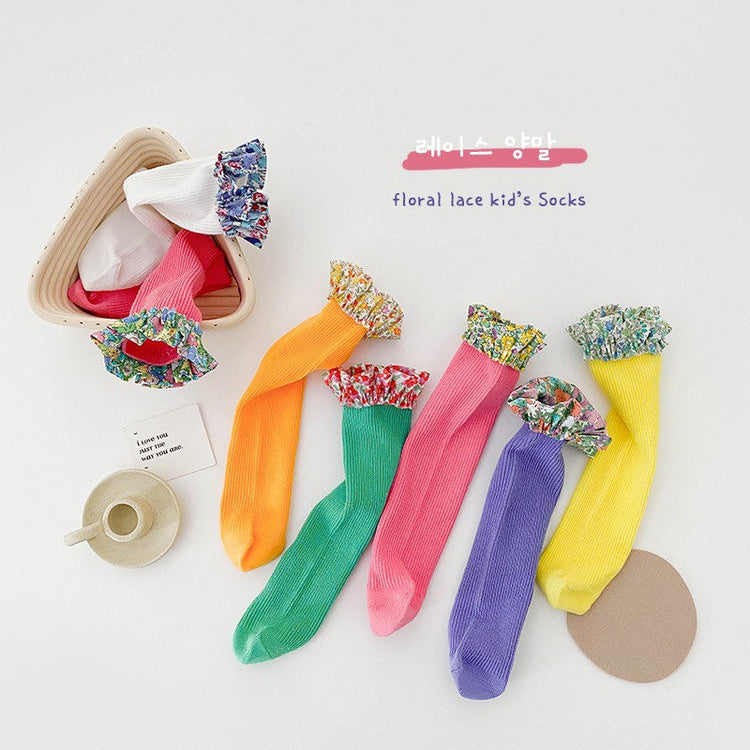 Floral Lace Kids Socks