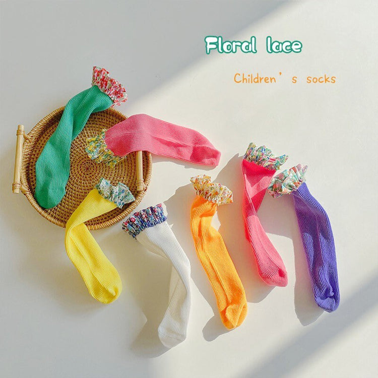 Floral Lace Kids Socks